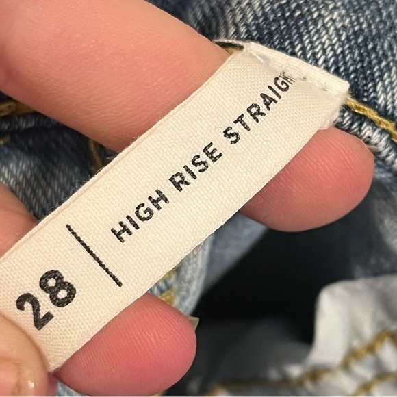 PacSun two tone patch style high rise straight jeans size 28 - Picture 5 of 9